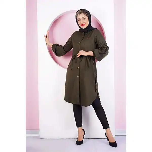 جزئیات دوخت و آستین مانتو تنسل مدل ونوس